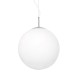 Φωτιστικό οροφής κρεμαστό μονόφωτο άσπρη γυάλινη μπάλα Ø50 με μεταλλικές λεπτομέρειες σε νίκελ Aca | V2010C500